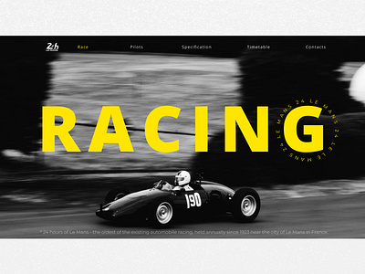 Concept of racing -Le Mans 24- design landing landing page lemans main page minimal racing ui ux web website