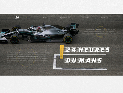 Concept of racing -Le Mans 24- design landing landing page lemans main page minimal racing ui ux web website