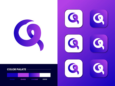 Q Letter Logo, App Icon, logo design