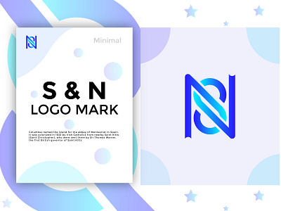 S + N modern letter logo mark