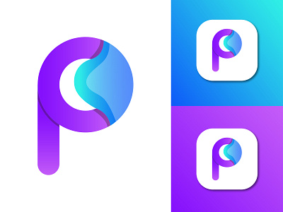 P modern gradient letter logo | P logo mark