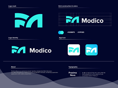 Modico logo branding design