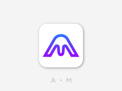 Letter A+M (App Icon) abstract app app logo brand identity brand mark branding concept design icon illustration letter animation lettermark logo logo design logos logotype minimal modern modern logo symbol