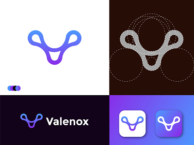 Valenox Logo Design | Modern Logo Design (unused) animation app app design brand branding creative drawing flat flat illustration graphic icon illustrator ios logo logotype minimal sketch type typography vector