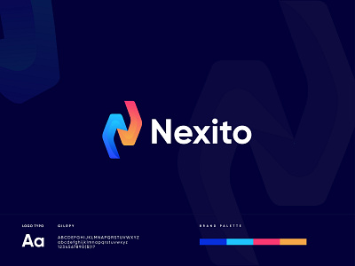 Nexito Logo design Branding abstract app app logo brand brand design branding colorful design grand guide icon icons illustration letter logo letter n logo logo design agency logotype modern logo typhography web