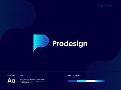Prodesign logo mark. (Abstract  letter D+P modern logo)