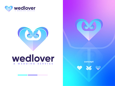 Wedlover logo design abstract app logo brand brand design branding design fashion icon illustration logo love makeup minimal modern logo party wedding planner weddingday weddingdress weddingphotography weddings