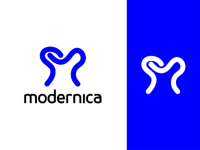 Modernica logo design (Minimalist logo) M letter logo