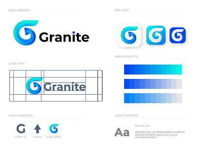 Granite Logo and branding Design 2d abstract design abstract logo brand identity branding agency branding and identity branding design colorful logo g letter gradient logo illustrator lettermark logo and branding logo designer logo folio logo mark logo trends 2021 logos modern logo monogram logo