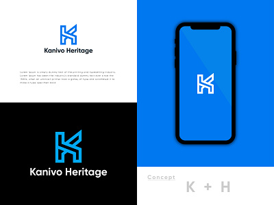 Kanivo heritage logo and branding design ( K+H letter mark )