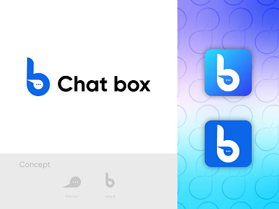 Chat box logo and branding design. modern logo, b letter logo