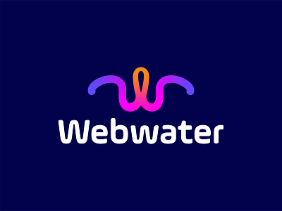 WebWater logo, W letter logo, modern logo