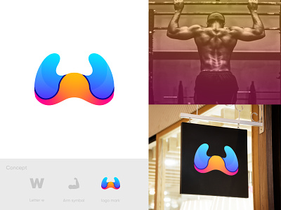 Fitness logo, W letter logo, Modern logo