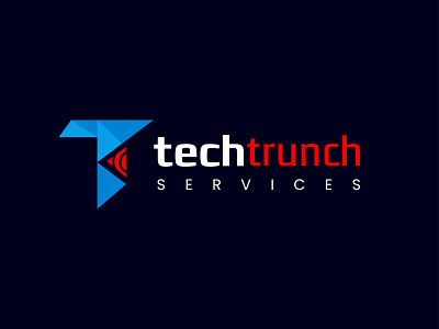 Techtrunch logo for IT Company. T letter logo