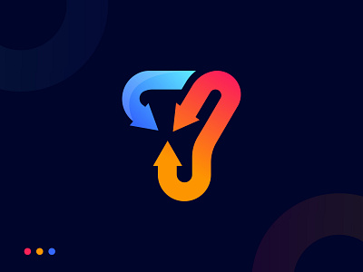 Letter Y + Arrows. Modern Y letter logo