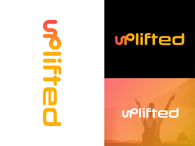 Uplifted branding design icon logo modern logo simple text typography uplifted wordmark