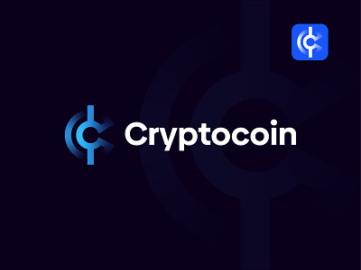 Cryptocoin Logo design. Crypto branding