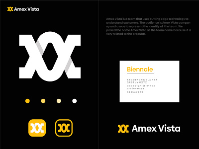 Amex Vista logo. Letter A+V mark a logo branding design icon logo modern logo monogram network software logo startup logo symble tech logo technology v logo