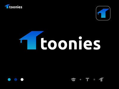 Toonies -logo, graduation logo, T letter Logo