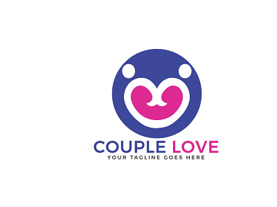 Couple Love Logo abstract app cardiology care charity community couple creative design feeling heart illustration illustrator logo love lovers pair people valentine vector