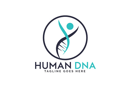 Human DNA and genetic logo design. app biotechnology branding care cell chromosome design dna gene genesis genetic human human body illustration logo people person vector