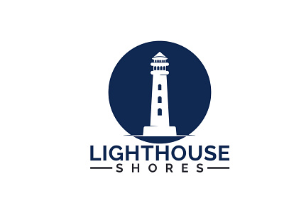 Lighthouse Shores Logo Design. branding building business design illustration light lighthouse lighthouse logo logo ocean sea shores vector waves