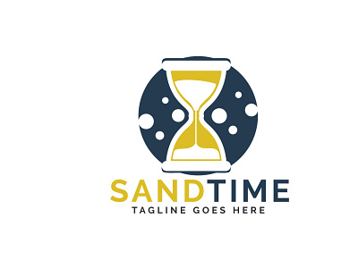 Sand time logo design. Hourglass logo design.