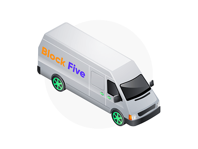White Van 🚐 block five blockfive courier delivery design designer figma graphic illustration illustrator isometric photoshop transport van vector vector art vehicle white van