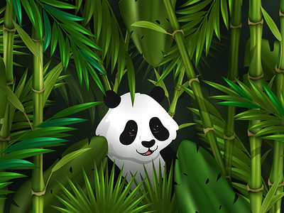 The Panda Life! 🐼 animal bamboo block five blockfive design designer figma forest grass happy home illustration illustrator jungle leafs love panda photoshop trees