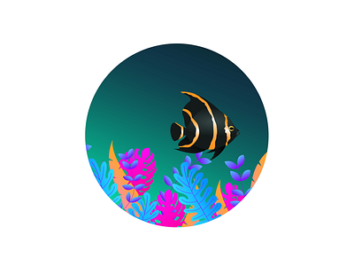 Fish 🐠 art blockfive colourful design designer figma fish flowers illustration illustrator ocean photoshop sea seaweed vector weeds