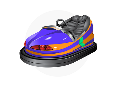 Bumper Car 🚗 bumper car car cars designer dodgem fair fair ground figma fun graphic illustration illustrator photoshop transport vector vehicle