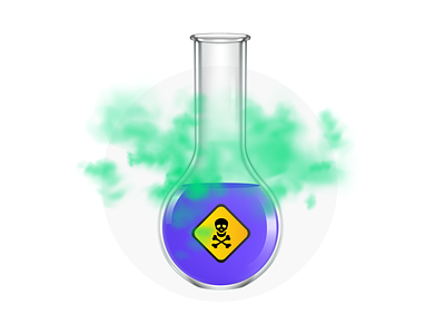 Poison ⚠️ block five blockfive bottle chemistry cloud death design designer figma flask fog glass illustration illustrator photoshop poison smog smoke vector warning