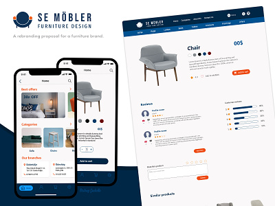SE Möbler - Rebranding app design branding furniture furniture store market mobile ui ui design ux