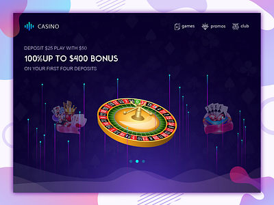 Casino Game Web page app branding casino games design game app icon illustration illustrator landing page ui vector web web design