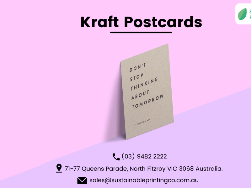 Brown Kraft Postcards Printing in Collingwood, Richmond Sustai by