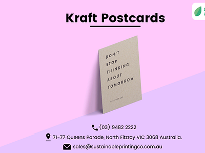 Brown Kraft Postcards Printing in Collingwood, Richmond | Sustai brown kraft business cards business cards design sustainableprinting