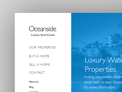 Oceanside clean interface minimal real estate ui ux website