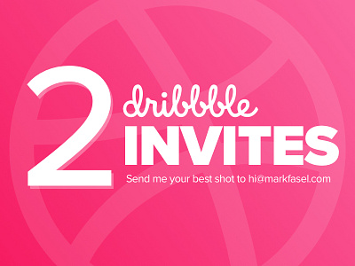 2 Dribbble Invites to Giveaway clean draft dribbble invite minimal pink typography