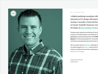 New site Design clean minimal portfolio reactjs simple turquoise white