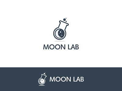 Moon Lab Logo design elegant lab logo logo design modern moon simple