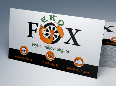 Eko Fox - Business Card businesscard eco eko fox fox logo green logo logo design orange transport transportation