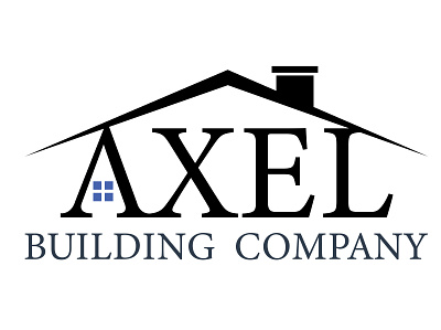 Axel Building Company - Logo axel blue building building logo buildingcompany company construction house logo logodesign window