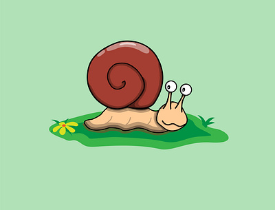 Snail - Illustration adobe brown green illustraion illustrator snail