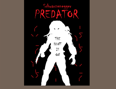 Predator - Poster adobe arnold schwarzenegger hunt illustrator jungle predator