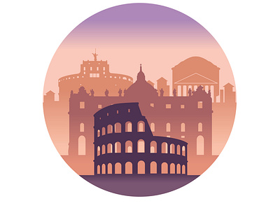 Rome - Illustration colosseum illustration illustrations illustrator oldtown pantheon rome sistinechapel town