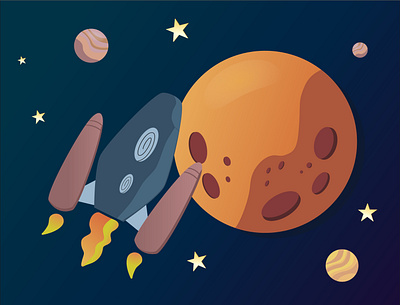 space planets rocket sapce vector