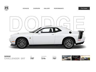 DODGE Challenger _ web page design design illustration minimal ui ux web website