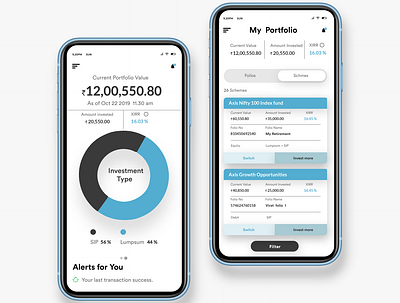 Mutual Fund App _ UI / UX Design design ui ux