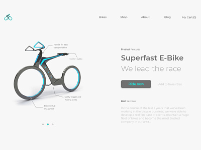 Ebike Website Landing Page Design dailyui design minimalism ui uiux uiuxdesign uiuxdesigner ux website