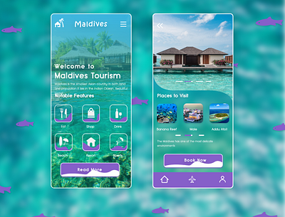 Maldives Tourism _ Ui / Ux Design design holiday maldives maldivestourissm mobile app tourism tourism app ui ux vacation